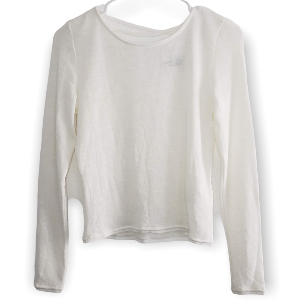 New Divided H&M Women's Size Small S Criss Cross Long Sleeved White Top
